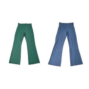 Member's Mark Everyday Flare Yoga Pants XXL Green Blue 2 Pack NWT